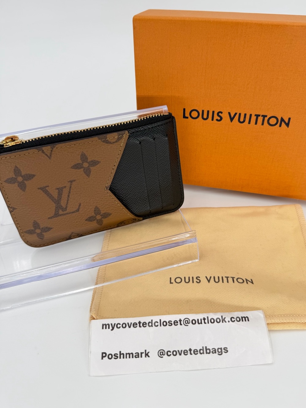 Louis Vuitton Romy Reverse Monogram Cardholder W/Box Dust Bag & Entrupy🤎💛 - Picture 1 of 12